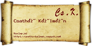 Csathó Kálmán névjegykártya