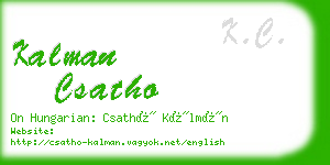 kalman csatho business card