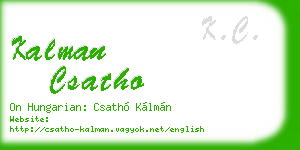 kalman csatho business card